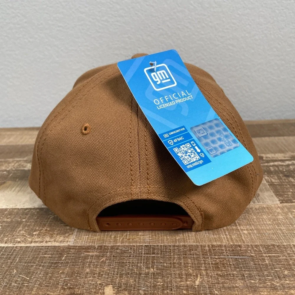 NEW Chevrolet Chevy Embroidered Snapback Hat Cap Brown‎ Canvas Adjustable OS